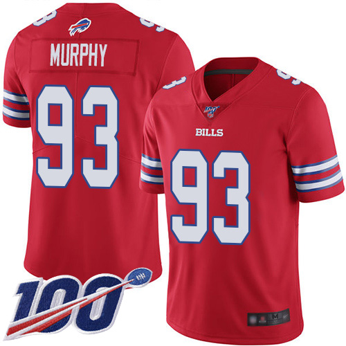 Men Buffalo Bills #93 Trent Murphy Limited Red Rush Vapor Untouchable 100th Season NFL Jersey